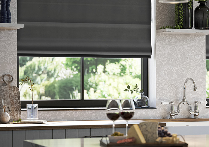 Ultra Luxe Velvet, Dark Grey - Roman Blind - Image 5
